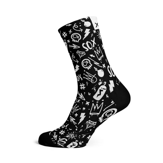 Doodle Black Premium Active Sport Socks