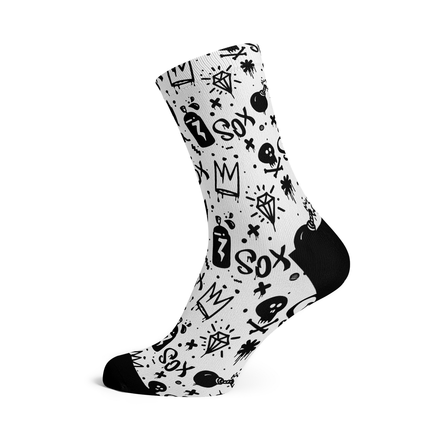 Doodle White Premium Active Sport Socks