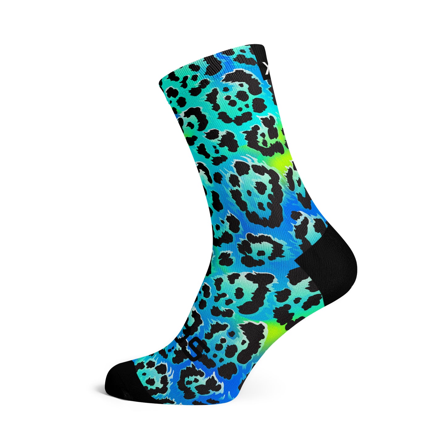 Electric Leopard Blue Premium Active Sport Socks